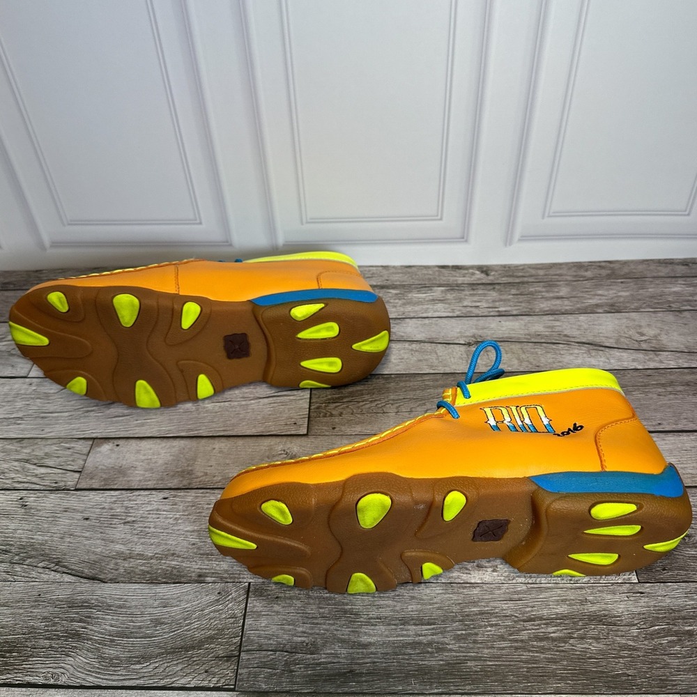 Twisted X Rio 2016 Driving Mocs Orange Neon Leather Shoes YDM0025 Mens 6M - Picture 2 of 12